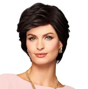 Enthusiastic Wig Cap, Short Shag With Layers And Volume by Hairuwear, Dark Brown