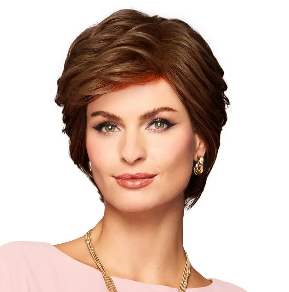 Enthusiastic Wig Cap, Short Shag With Layers And Volume by Hairuwear, Medium Red