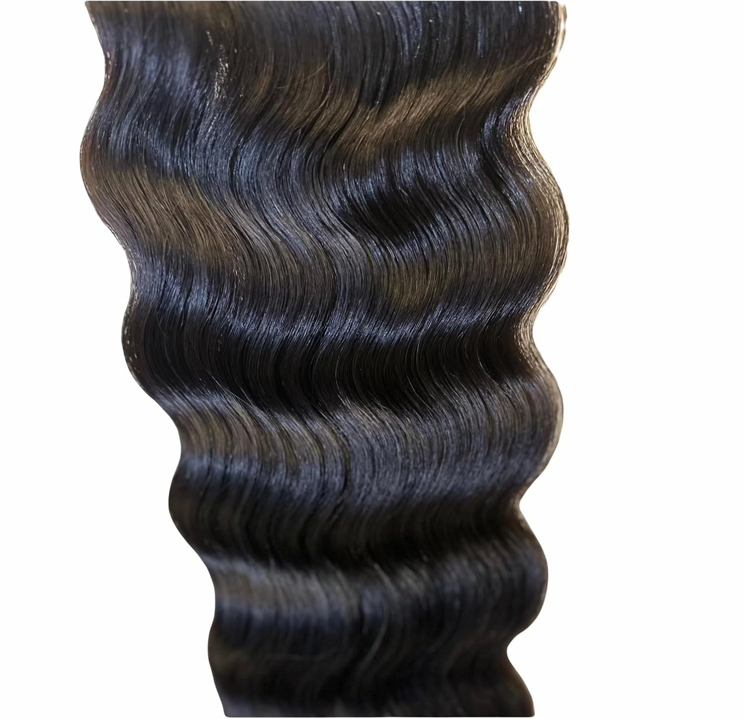 Envie Me Luxury Hair Extensions Remy Cuticle Intact Double Drawn Real Human Hair Deep Wave Curl Hair Seamless-Invisible Clip In Hair Extensions #1B Soft Black 110g 20 inch 8 pcs