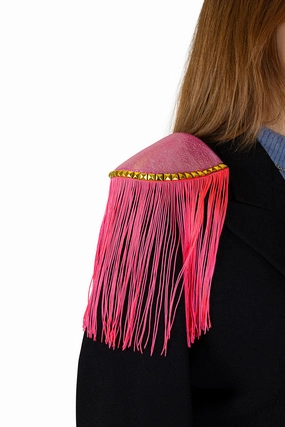 Epaulettes shiny pink fringes