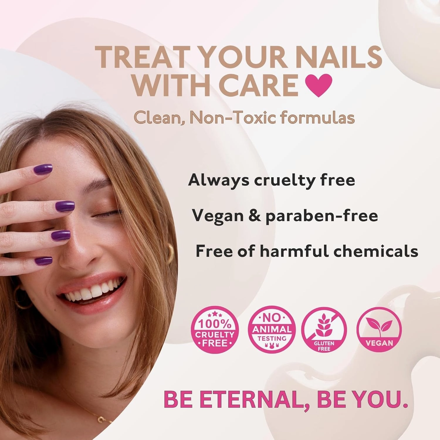 Eternal Red Nail Polish Set for Women (ROSE ALL DAY) - Pink Nail Polish Set for Girls - Long Lasting & Quick White Nail Polish for Home DIY Manicure & Pedicure - Made in USA, 13.5mL (Set of 5)