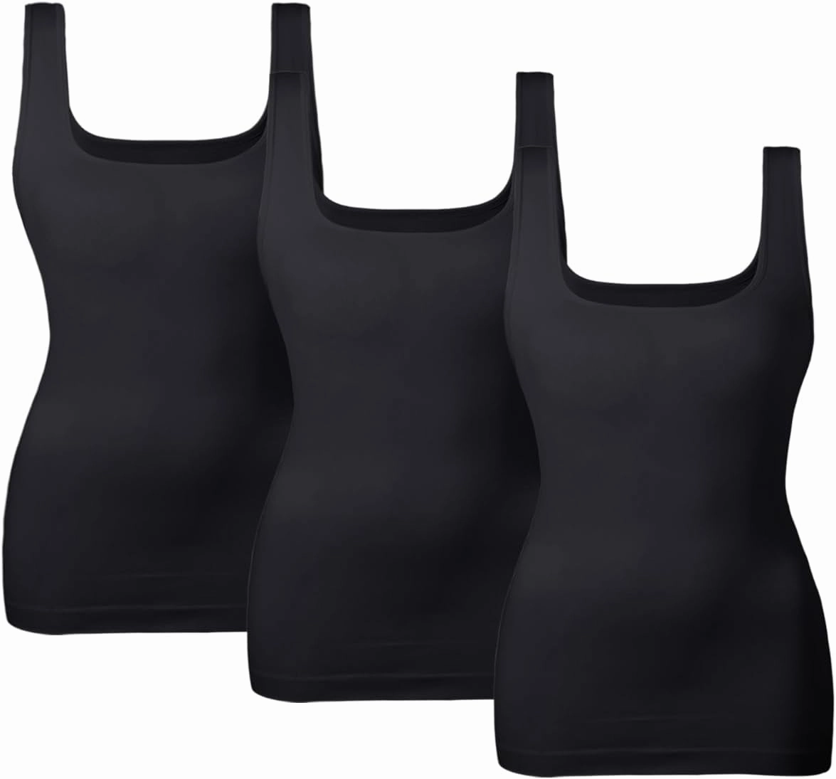 EUYZOU Women Tummy Control Shapewear Tank Tops Seamless Square Neck Compression Tops Slimming Body Shaper Camisole