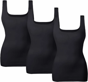 EUYZOU Women Tummy Control Shapewear Tank Tops Seamless Square Neck Compression Tops Slimming Body Shaper Camisole
