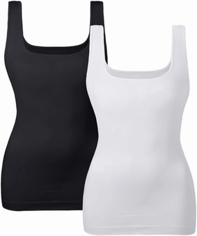 EUYZOU Women Tummy Control Shapewear Tank Tops Seamless Square Neck Compression Tops Slimming Body Shaper Camisole