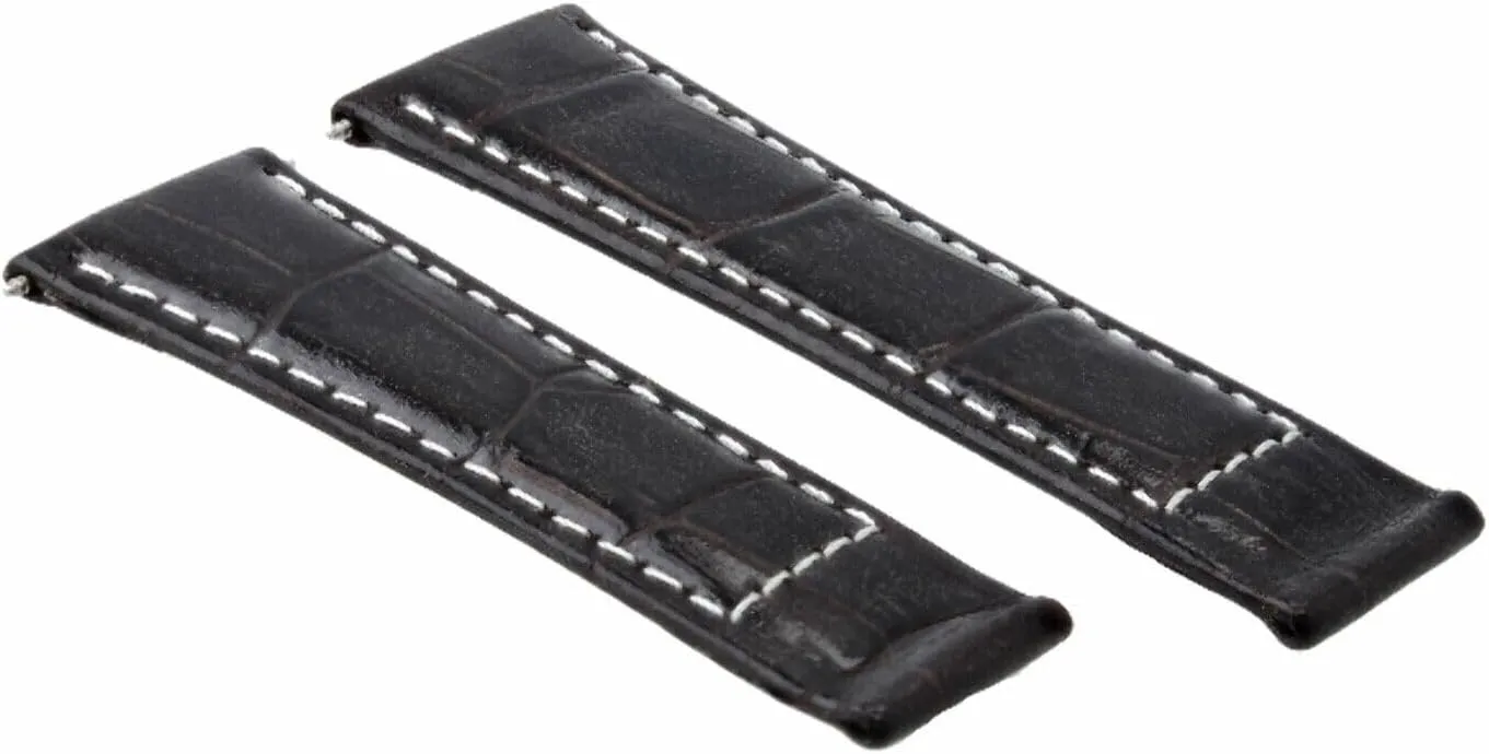 Ewatchparts 20mm Leather Watch Band Strap Compatible With All Rolex Daytona Watch Short, Regular, Long