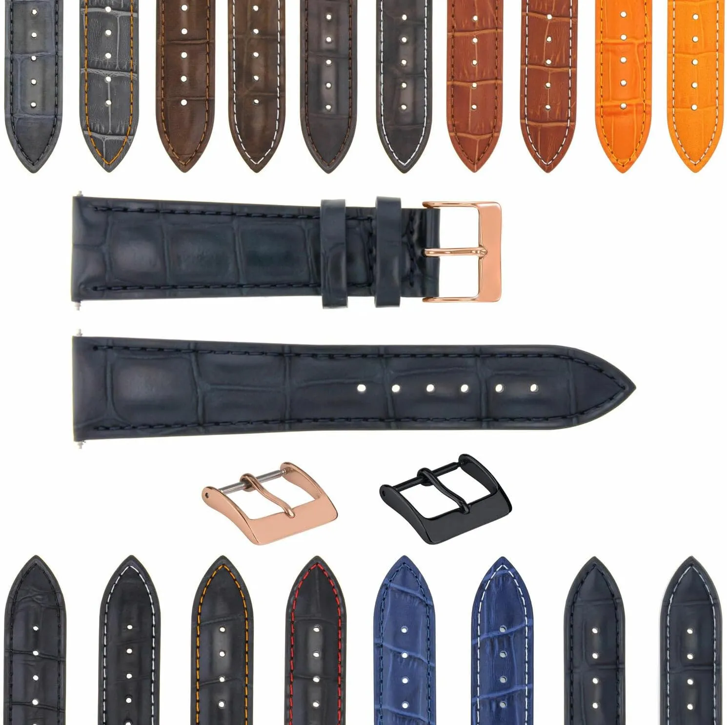 Ewatchparts 22mm - 24mm Rubber Diver Watch Band Strap Compatible With Panerai GMT Marina Luminor Radiomir