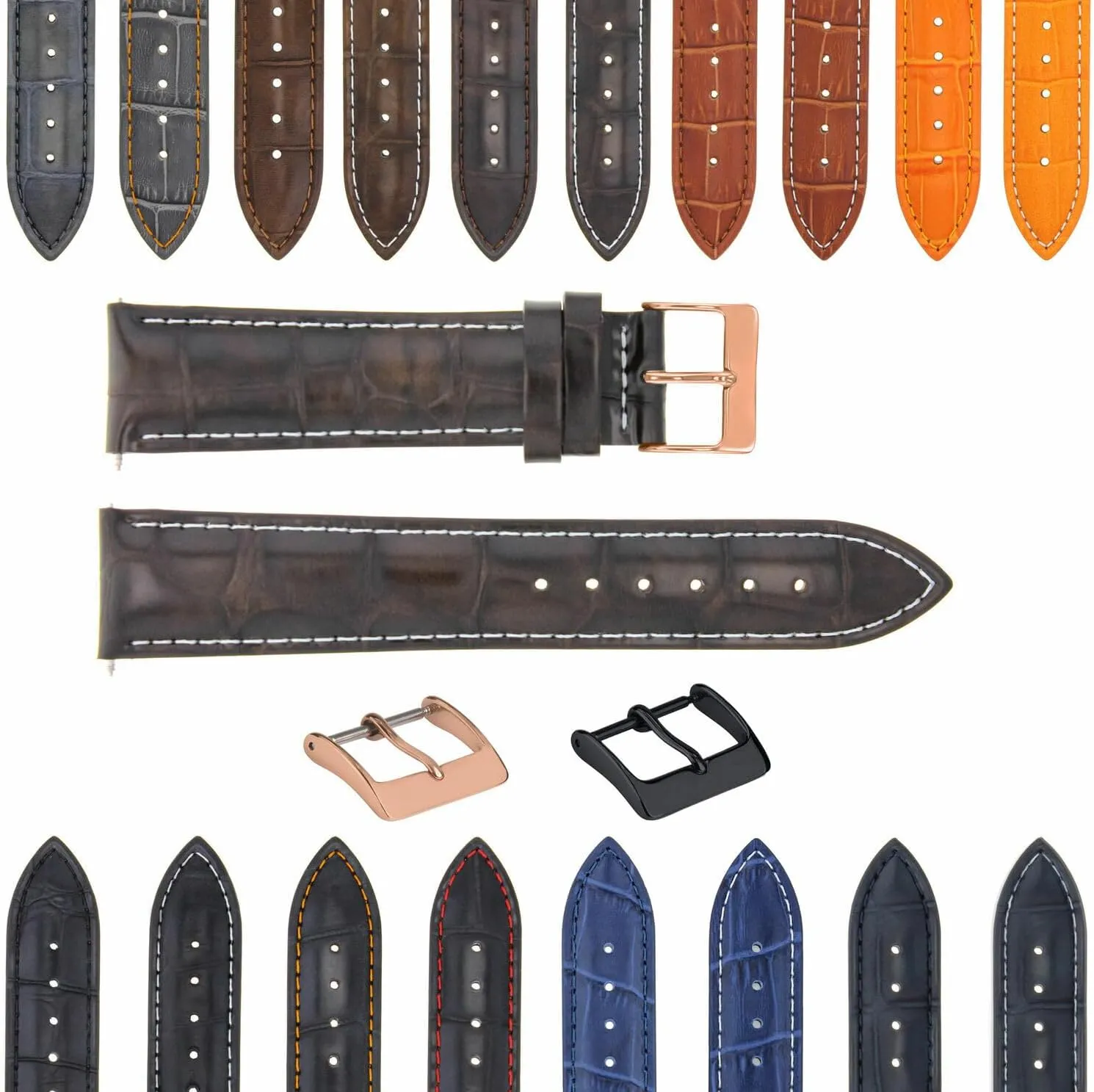 Ewatchparts 22mm - 24mm Rubber Diver Watch Band Strap Compatible With Panerai GMT Marina Luminor Radiomir