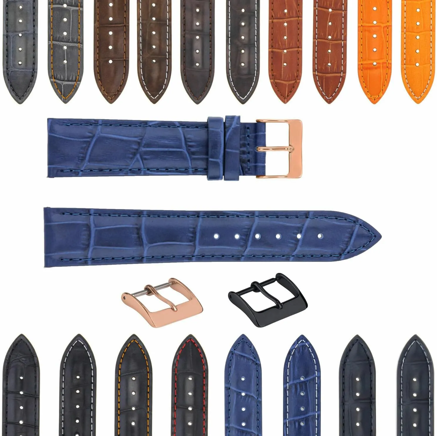 Ewatchparts 22mm - 24mm Rubber Diver Watch Band Strap Compatible With Panerai GMT Marina Luminor Radiomir