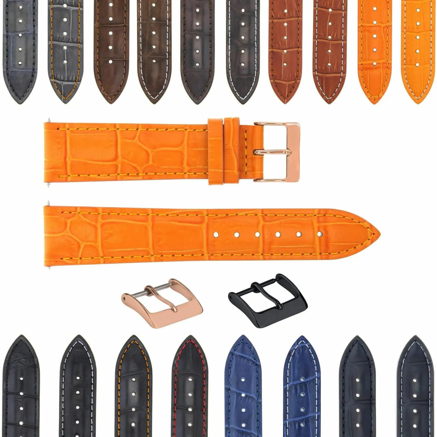 Ewatchparts 22mm - 24mm Rubber Diver Watch Band Strap Compatible With Panerai GMT Marina Luminor Radiomir