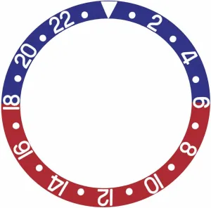Ewatchparts Bezel Insert Aluminum Compatible With 20Atoms Squale 1545 GMT Watch Blue/Red
