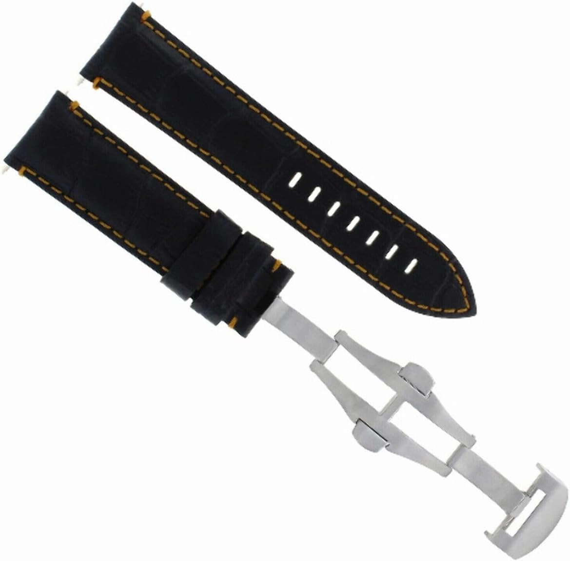 Ewatchparts 22mm - 24mm Rubber Diver Watch Band Strap Compatible With Panerai GMT Marina Luminor Radiomir