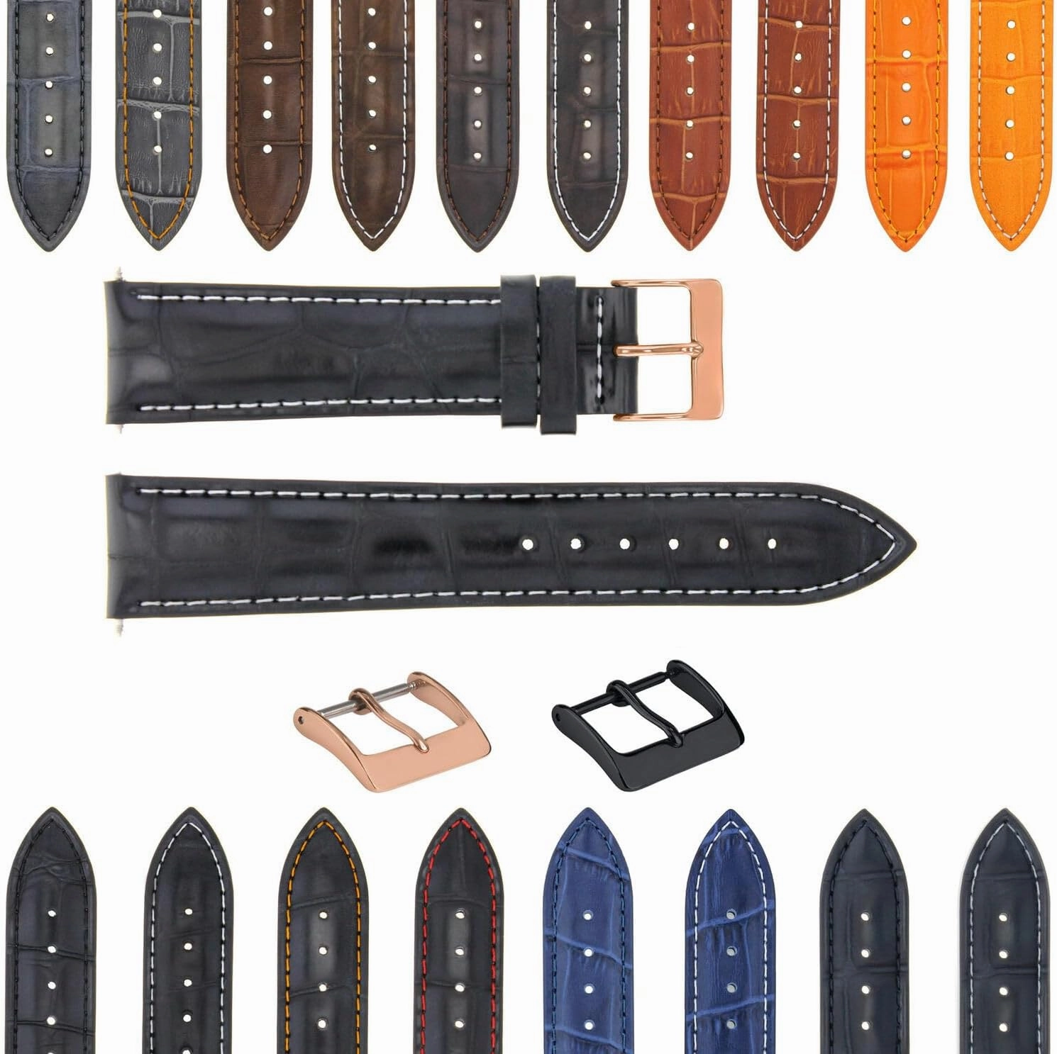Ewatchparts 22mm - 24mm Rubber Diver Watch Band Strap Compatible With Panerai GMT Marina Luminor Radiomir