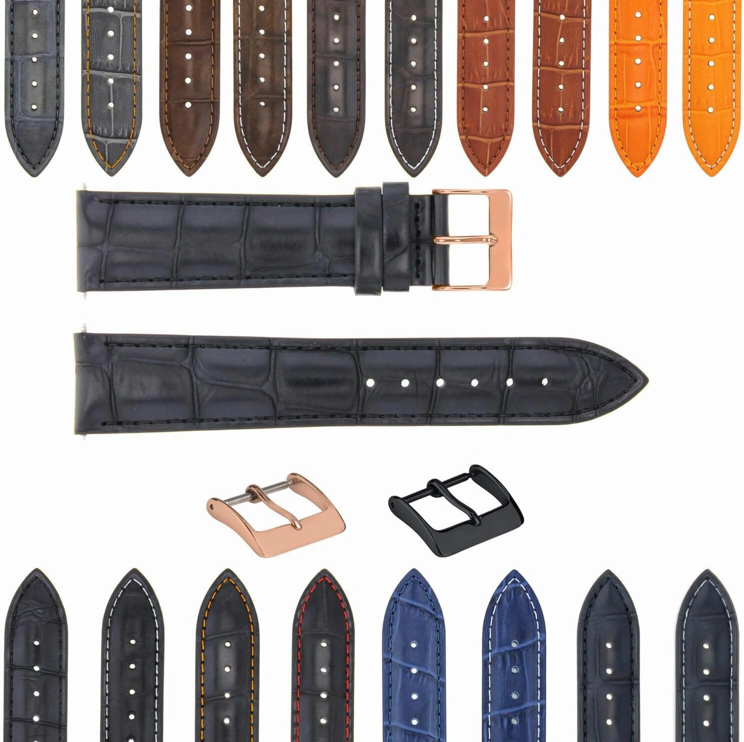 Ewatchparts 22mm - 24mm Rubber Diver Watch Band Strap Compatible With Panerai GMT Marina Luminor Radiomir
