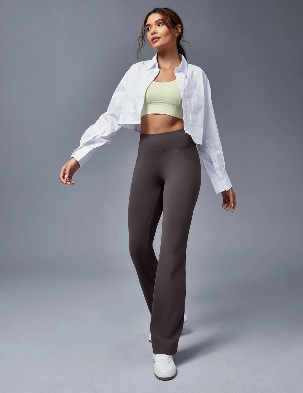 Ewedoos Bootcut Yoga Pants with Pockets for Women Wide Leg Pants Woman High Waisted Stretchy Work Pants for Yoga Workout