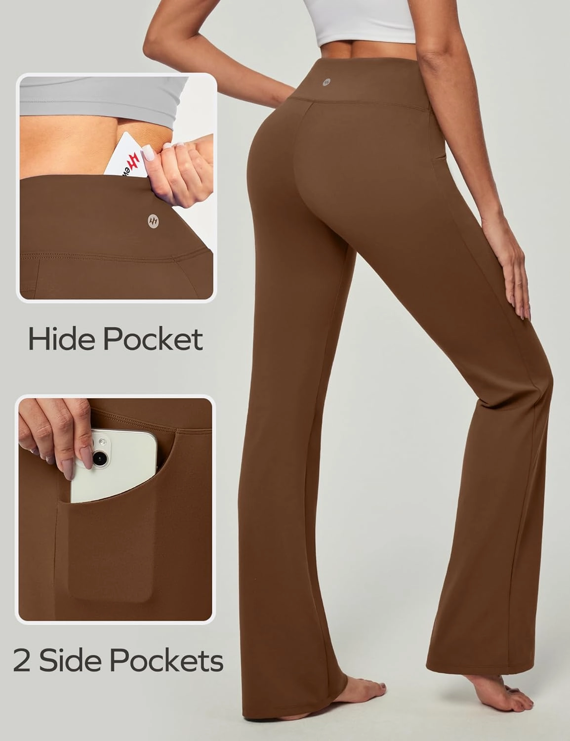 Ewedoos Bootcut Yoga Pants with Pockets for Women Wide Leg Pants Woman High Waisted Stretchy Work Pants for Yoga Workout