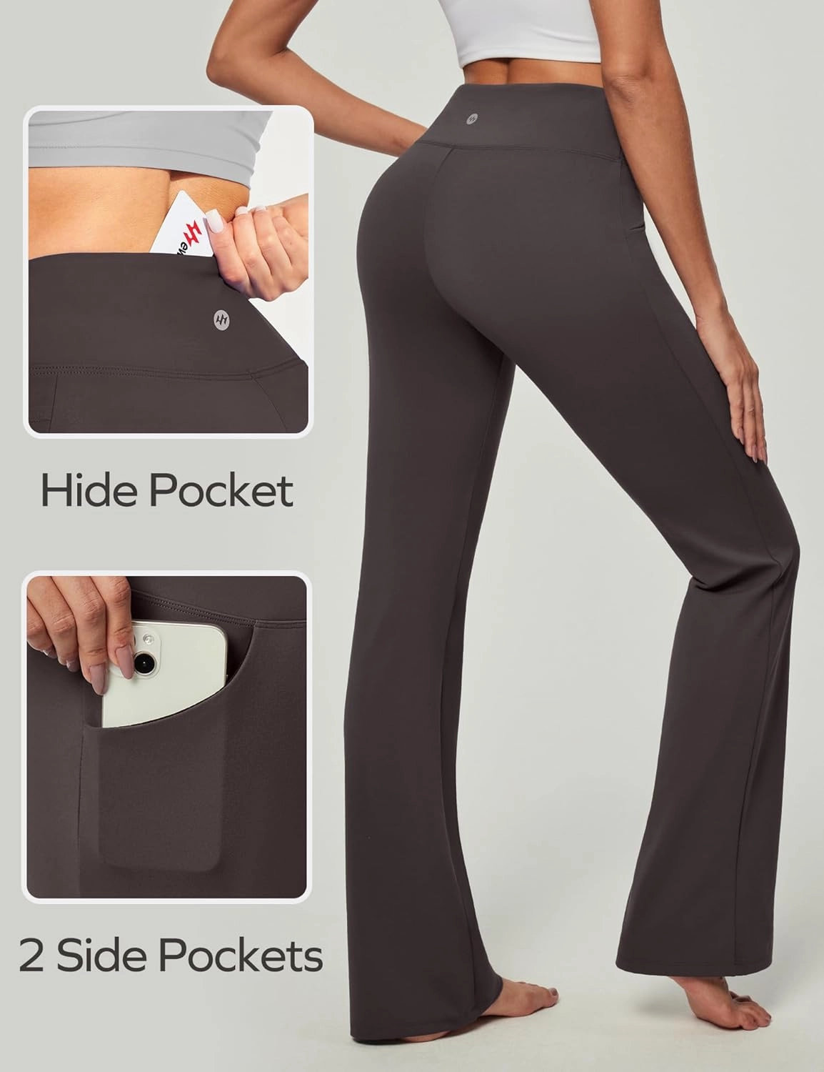 Ewedoos Bootcut Yoga Pants with Pockets for Women Wide Leg Pants Woman High Waisted Stretchy Work Pants for Yoga Workout
