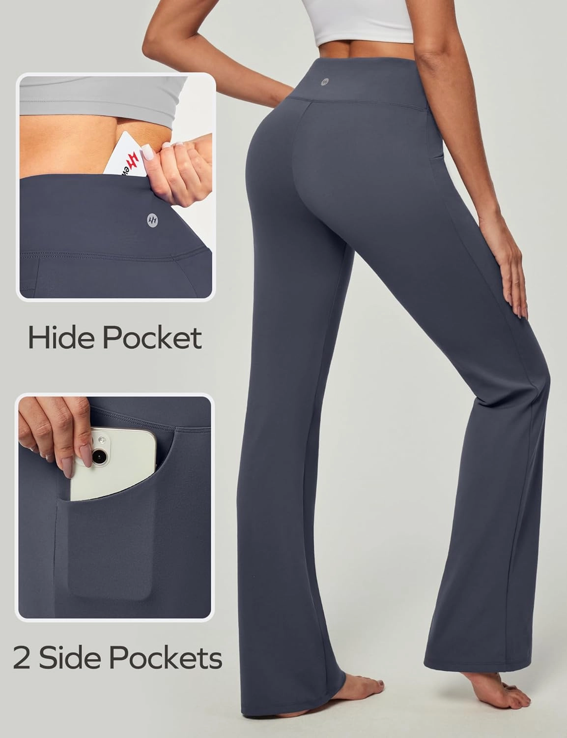 Ewedoos Bootcut Yoga Pants with Pockets for Women Wide Leg Pants Woman High Waisted Stretchy Work Pants for Yoga Workout
