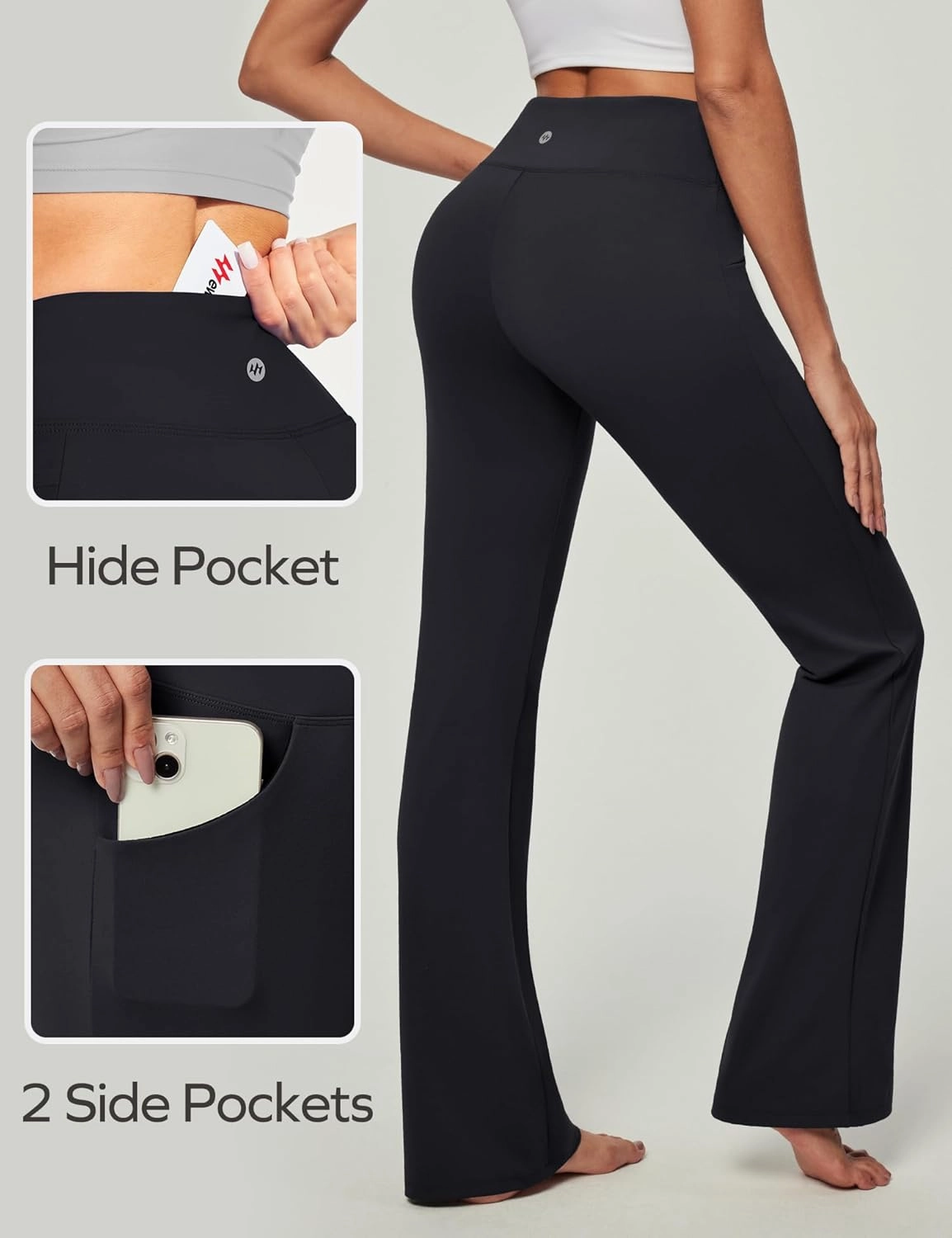 Ewedoos Bootcut Yoga Pants with Pockets for Women Wide Leg Pants Woman High Waisted Stretchy Work Pants for Yoga Workout