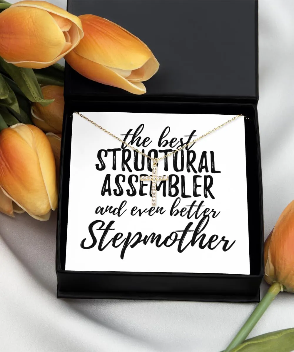 EzGift Cute Structural Assembler Stepmother Necklace Pendant Gift Idea For Stepmom Gag Inspiring Joke The Best And Even Better Jewelry With Chain Message Card Box