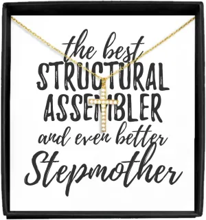 EzGift Cute Structural Assembler Stepmother Necklace Pendant Gift Idea For Stepmom Gag Inspiring Joke The Best And Even Better Jewelry With Chain Message Card Box