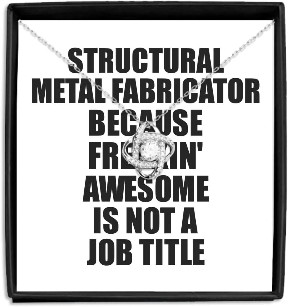 EzGift Funny Structural Metal Fabricator Necklace Pendant Freaking Awesome Gift Idea For Coworker Employee Office Gag Job Title Joke Jewelry With Chain And Message Card Box