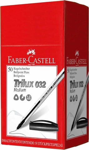 Faber Castell Trilux Ballpoint Pen, Black (Pack of 50)