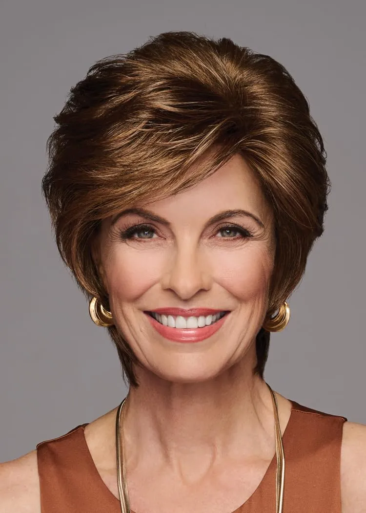 Femme & Flirty Short Shag Wig, Lightweight Volumous Style With Soft Layers, Average Cap, GL11-25SS Honey Pecan