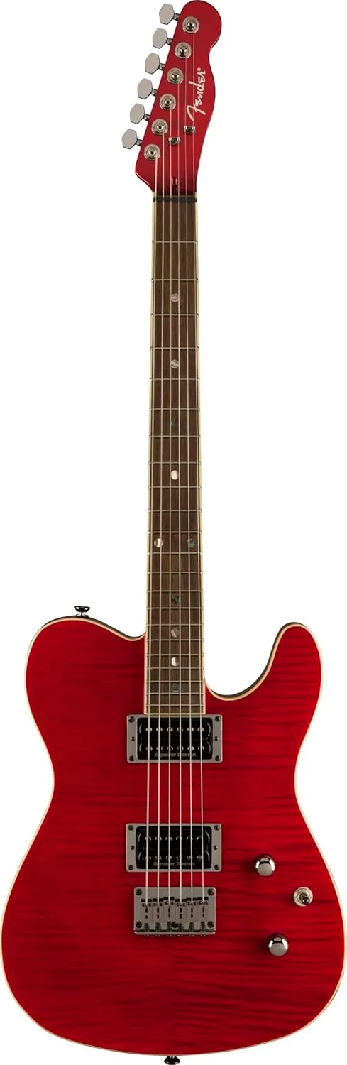 Fender Special Edition Custom Telecaster FMT Electric Guitar, Crimson Red Transparent, Laurel Fingerboard