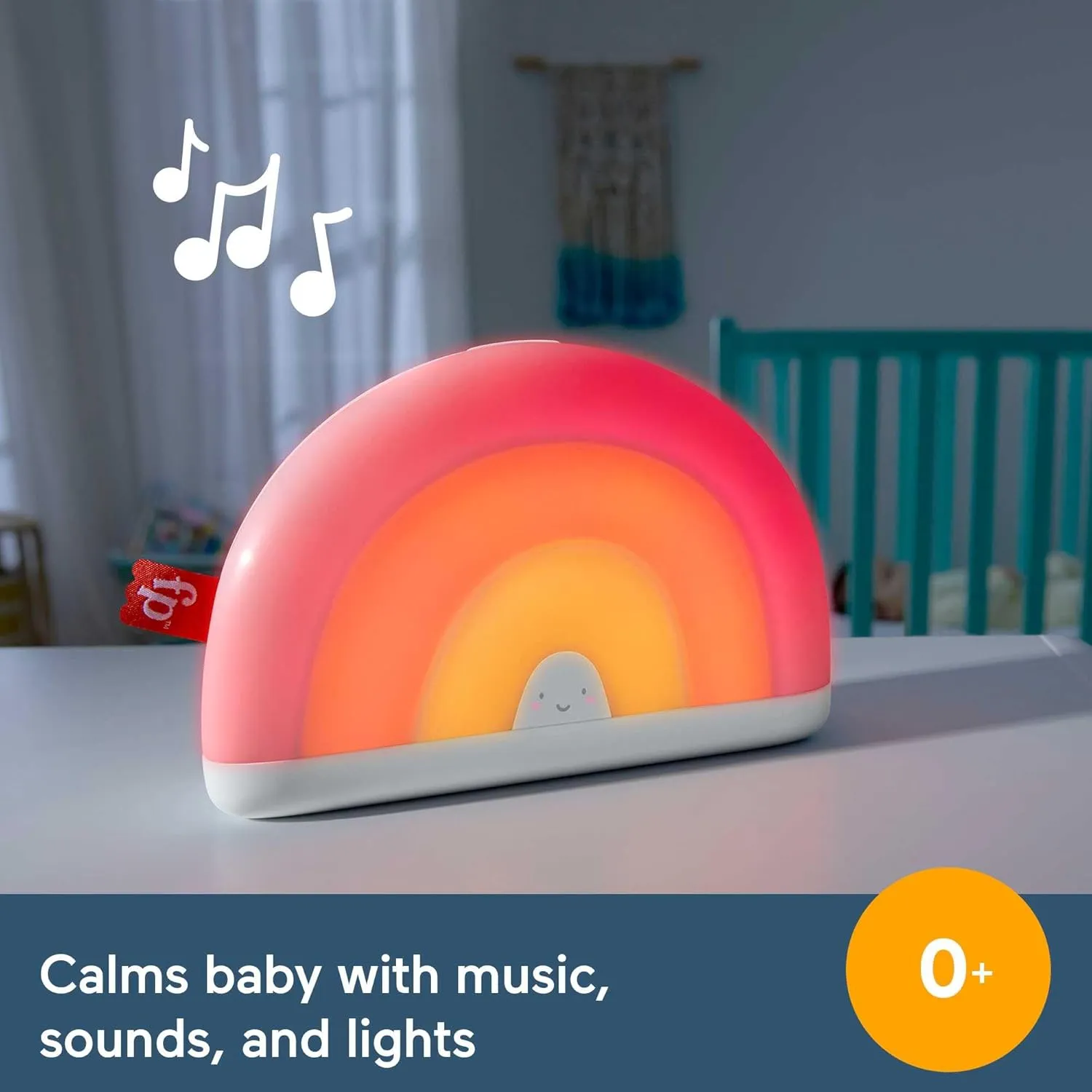 Fisher-Price Baby Toy Soothe & Glow Rainbow Sound Machine Soother with Music Lights & Timers for Newborns Ages 0  Months