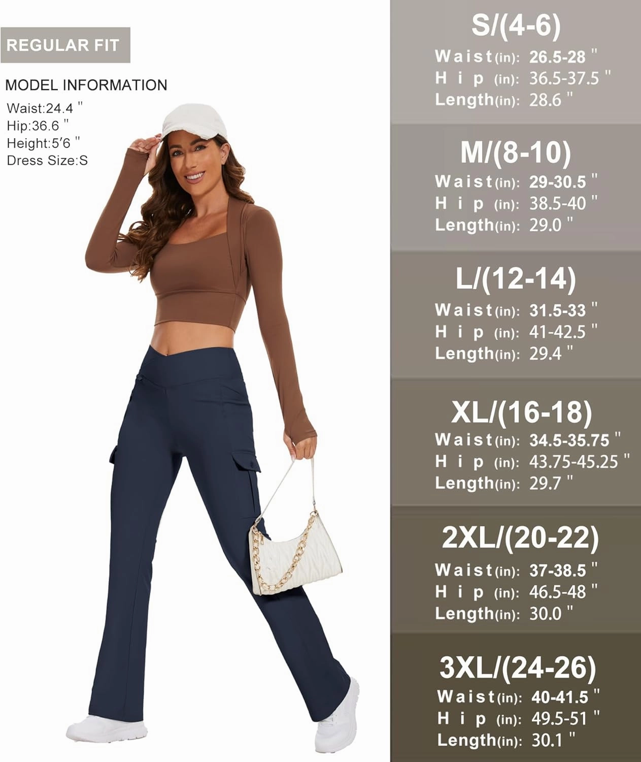 Flare Leggings for Women Yoga Crossover High Waist Pants with Tummy Control Workout Cargo with 5 Pockets Bootcut Leggings