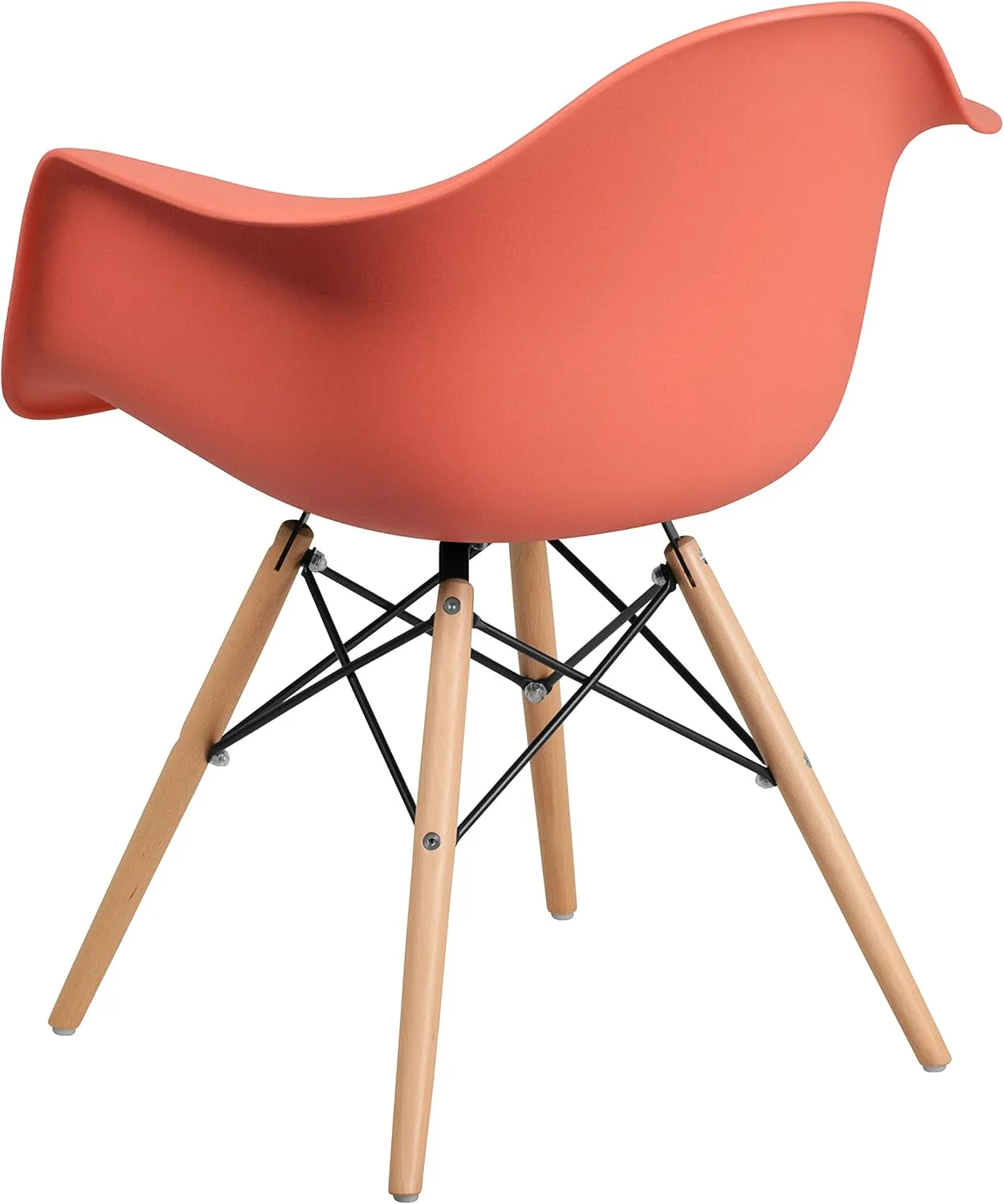 Flash Furniture Alonza Series Peach Plastic Chair with Wooden Legs