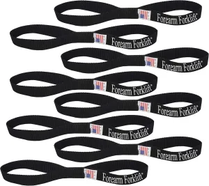 Forearm Forklift FFLH128 LoopHolz Soft Loop Straps for Motorcycles, UTV's, Quads, Generators and Other Equipment for Lengthening Tie-Downs and Bungee Cords, 12-Inch, Pack of 8, Black