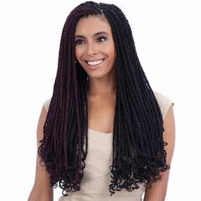 FreeTress Equal Synthetic Hair Braids Double Strand Style Cuban Twist Braid 24" (3-Pack, 1)
