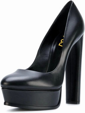 FSJ Women Classic Chunky High Heels Pumps Platform Closed Toe Sexy Slip On Ladies Shoes Size 4-15 US
