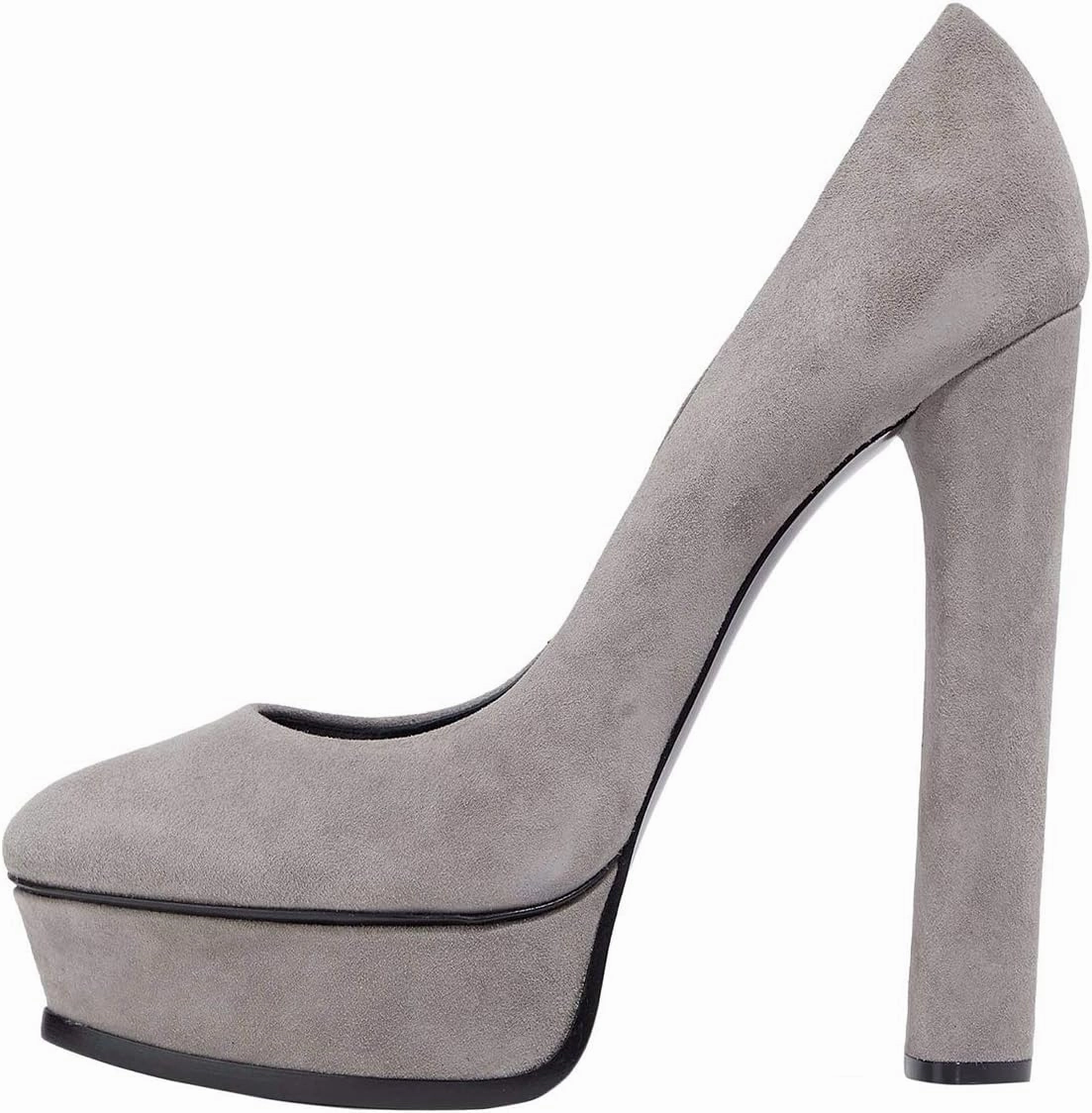 FSJ Women Classic Chunky High Heels Pumps Platform Closed Toe Sexy Slip On Ladies Shoes Size 4-15 US