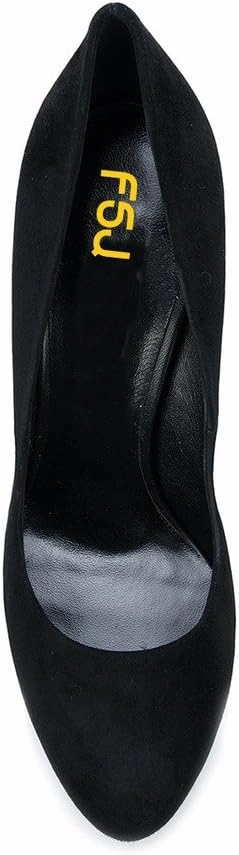 FSJ Women Classic Chunky High Heels Pumps Platform Closed Toe Sexy Slip On Ladies Shoes Size 4-15 US