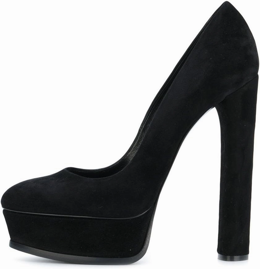 FSJ Women Classic Chunky High Heels Pumps Platform Closed Toe Sexy Slip On Ladies Shoes Size 4-15 US