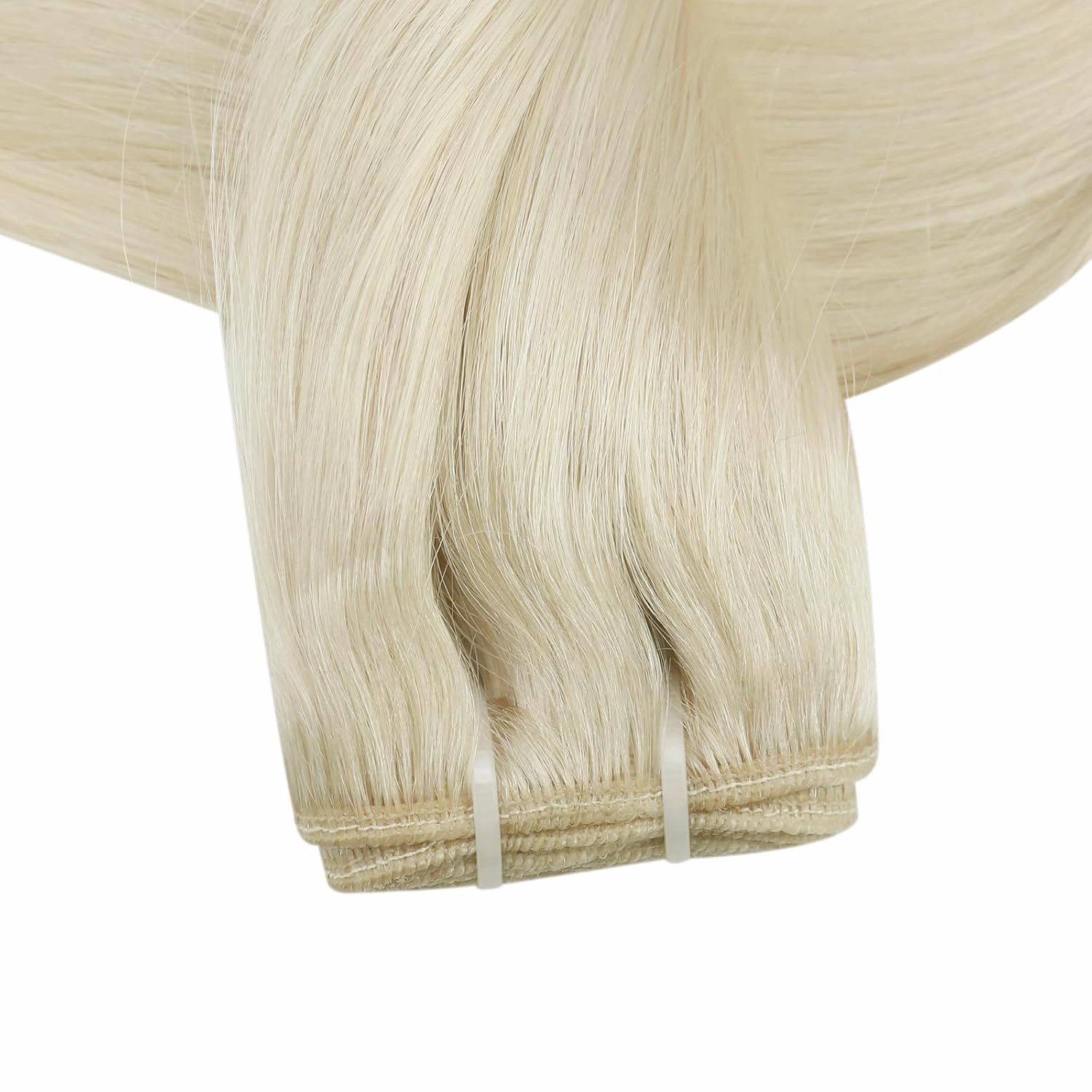 Full Shine 18 Inch Weft Hair Extensions Human Hair Sew In Hair Extensions Color White Blonde Straight Remy Hair Extensions Sew In Human Hair Extensions Straight Hair Extensions For Women 105G