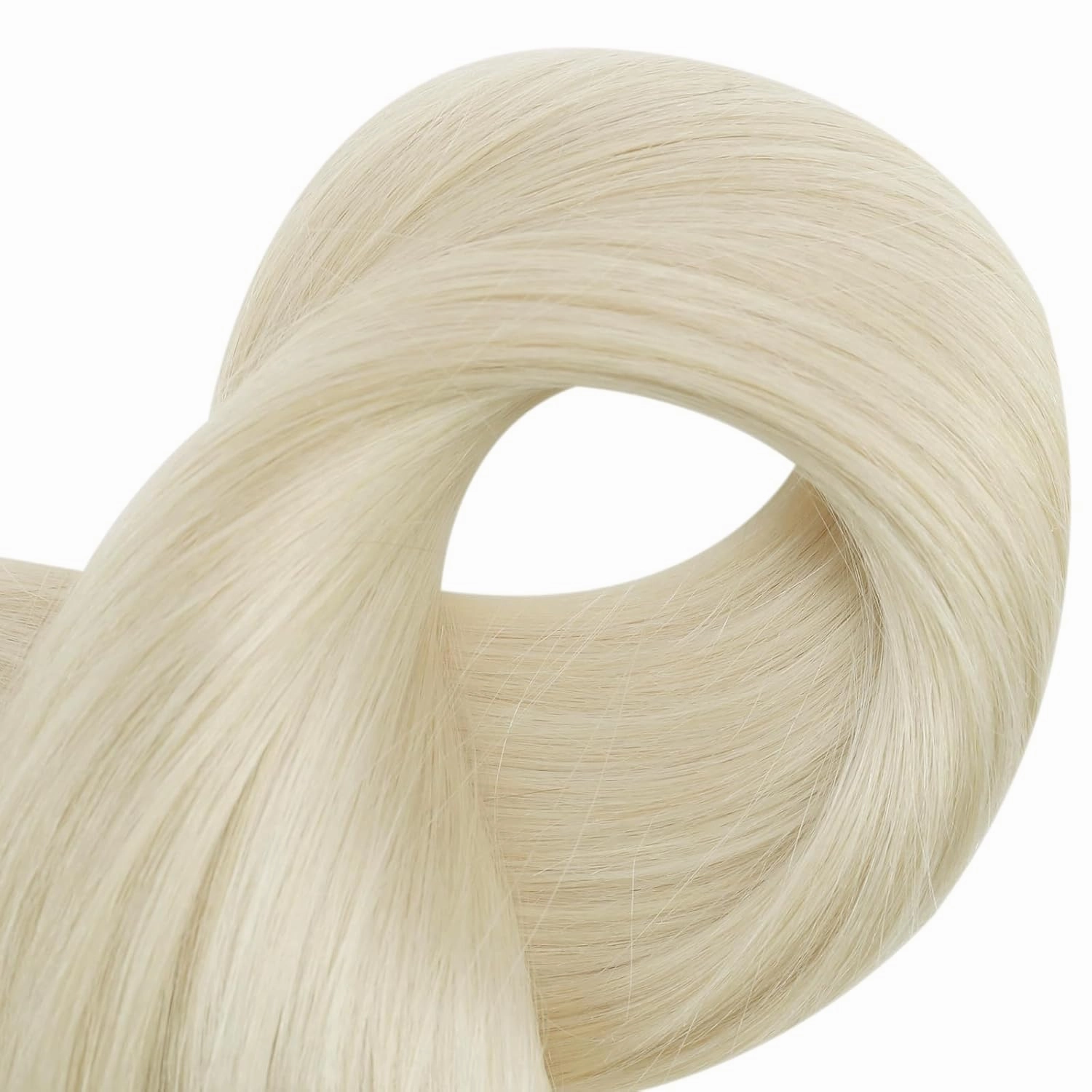 Full Shine 18 Inch Weft Hair Extensions Human Hair Sew In Hair Extensions Color White Blonde Straight Remy Hair Extensions Sew In Human Hair Extensions Straight Hair Extensions For Women 105G