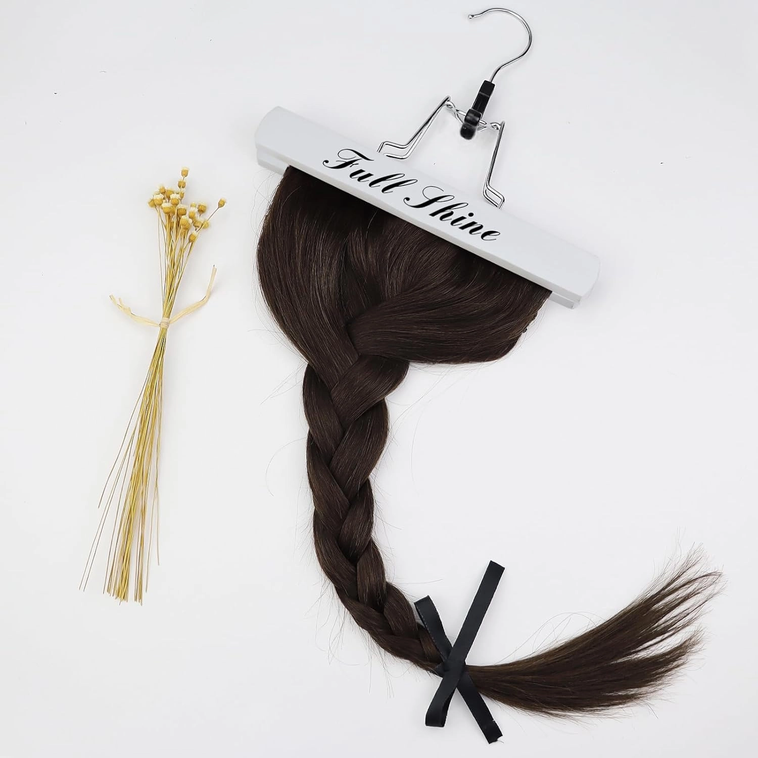Full Shine Clip in Hair Extensions 10 Inch Human Hair Clip in Extensions Dark Brown Real Hair Clip in Extensions Double Weft Natural Hair Clip in Hair Soft Straight 3Pcs For Short Hair 60 Grams