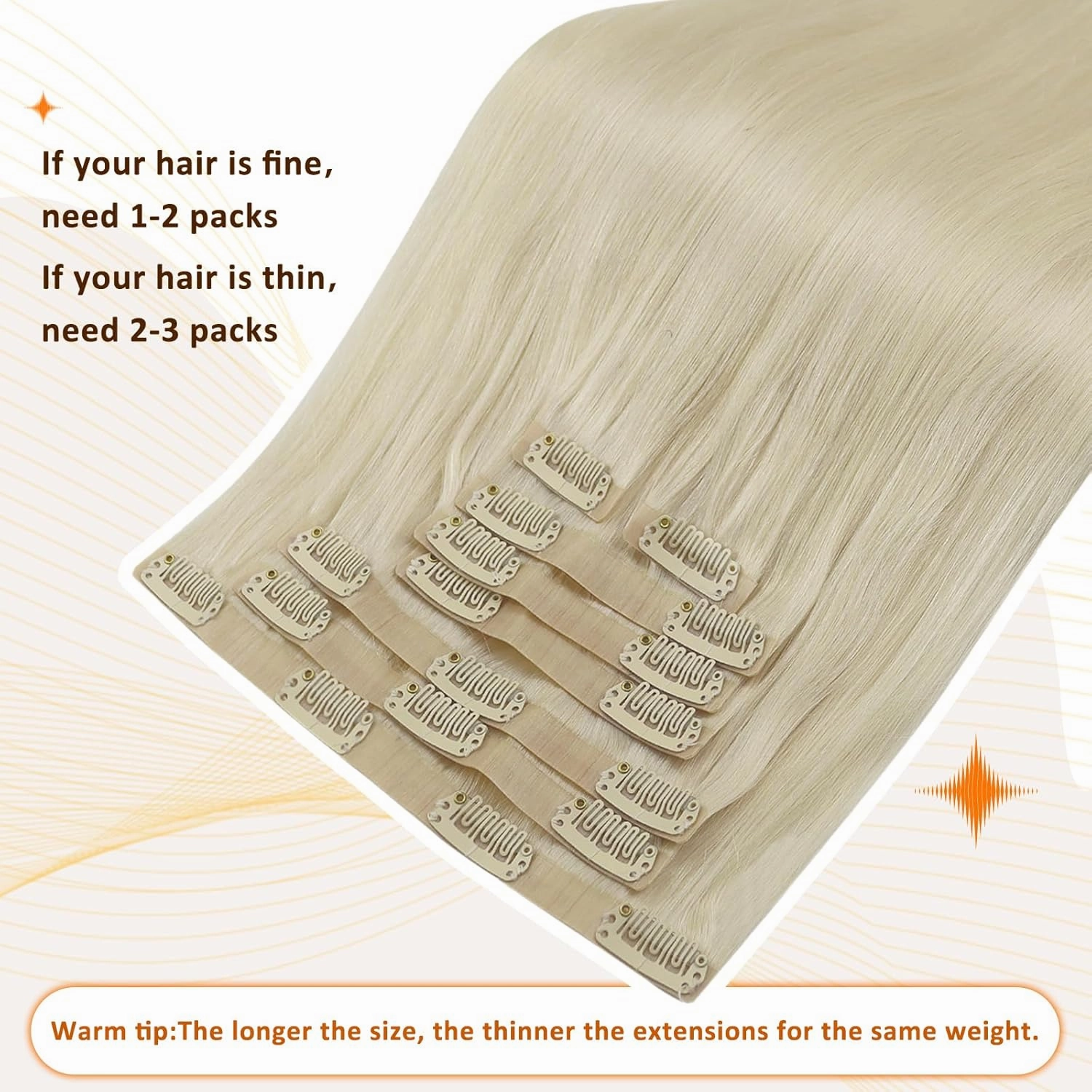 Full Shine Seamless Clip in Hair Extensions Human Hair Blonde 24 Inch Clip in Human Hair Extensions Remy Hair Soft Straight Platinum Blonde Hair Extension Real Human Hair with PU Weft 8 PCS 120 G