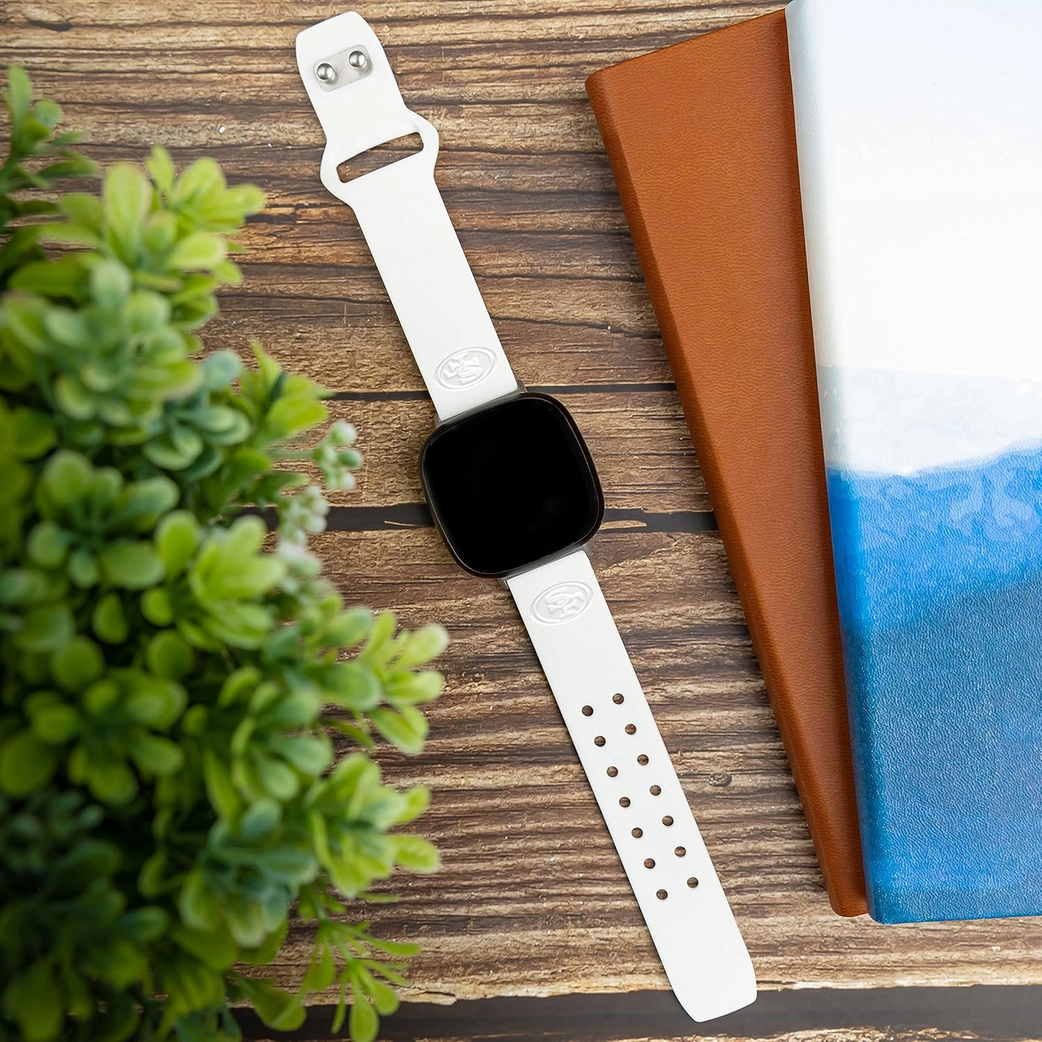 Game Time San Francisco 49ers Engraved Silicone Sport Watch Band Compatible with Fitbit Versa 3 and Sense Crimson