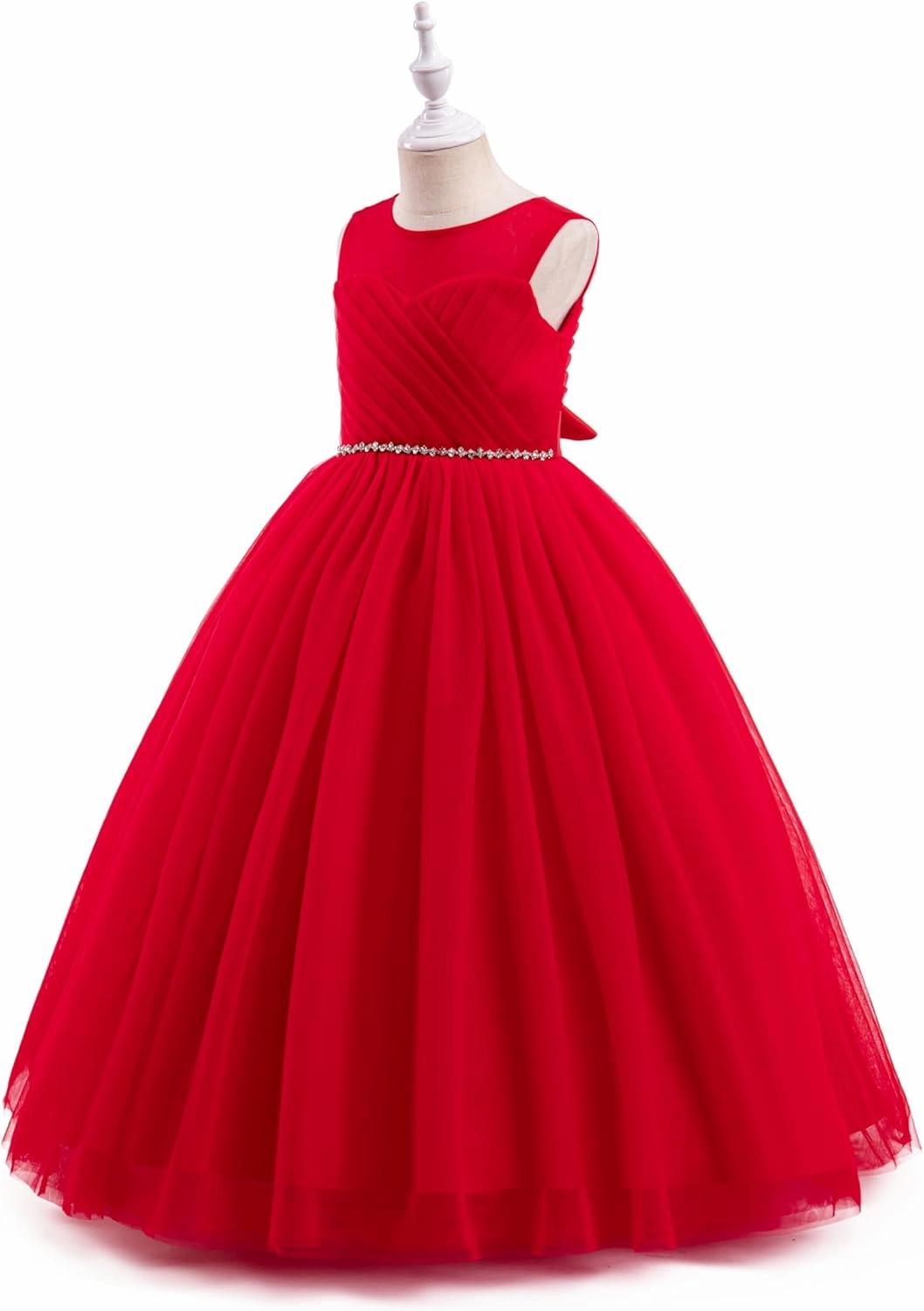 Glamulice Flower Girl Wedding Dress Tulle Long A Line Holiday Birthday Party Ball Gown Girls Formal Pageant Maxi Dresses