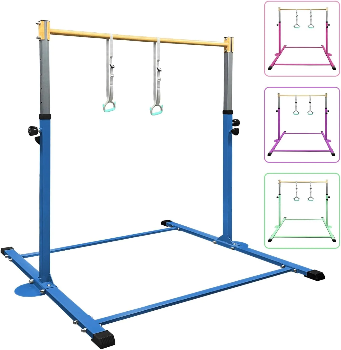 GLANT Gymnastic Kip Bar,Horizontal Bar for Kids Girls Junior,3' to 5' Adjustable Height,Home Gym Equipment,Ideal for Indoor and Home Training,1-4 Levels,300lbs Weight Capacity