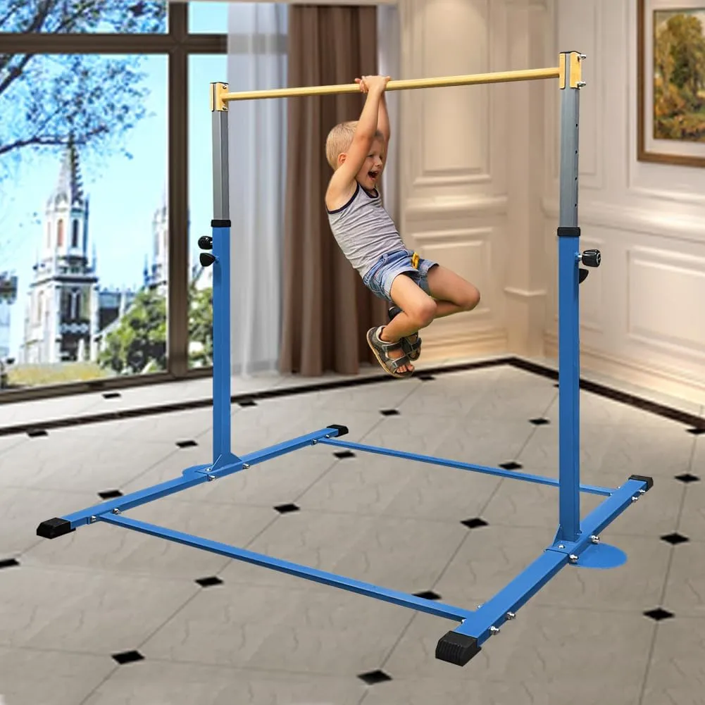 GLANT Gymnastic Kip Bar,Horizontal Bar for Kids Girls Junior,3' to 5' Adjustable Height,Home Gym Equipment,Ideal for Indoor and Home Training,1-4 Levels,300lbs Weight Capacity