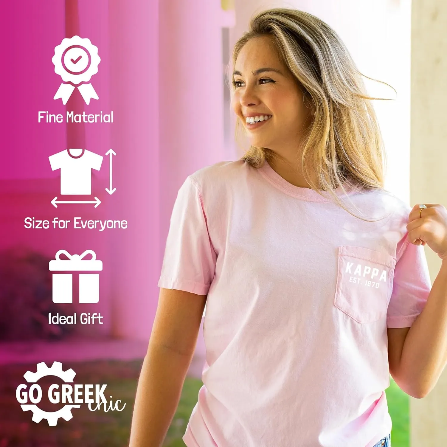 Go Greek Chic womens Pocket