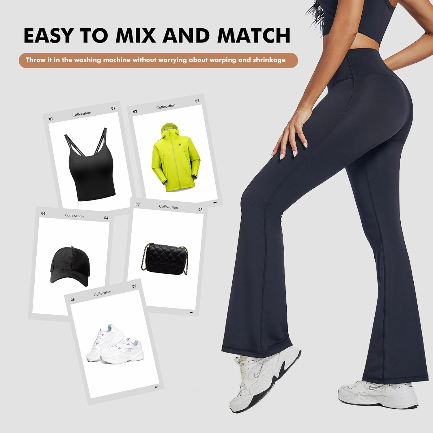 GPY Women’s Bootcut Yoga Pants - Flare Leggings for Women High Waisted Active Leggings Workout Lounge Jazz Dress Pants Black