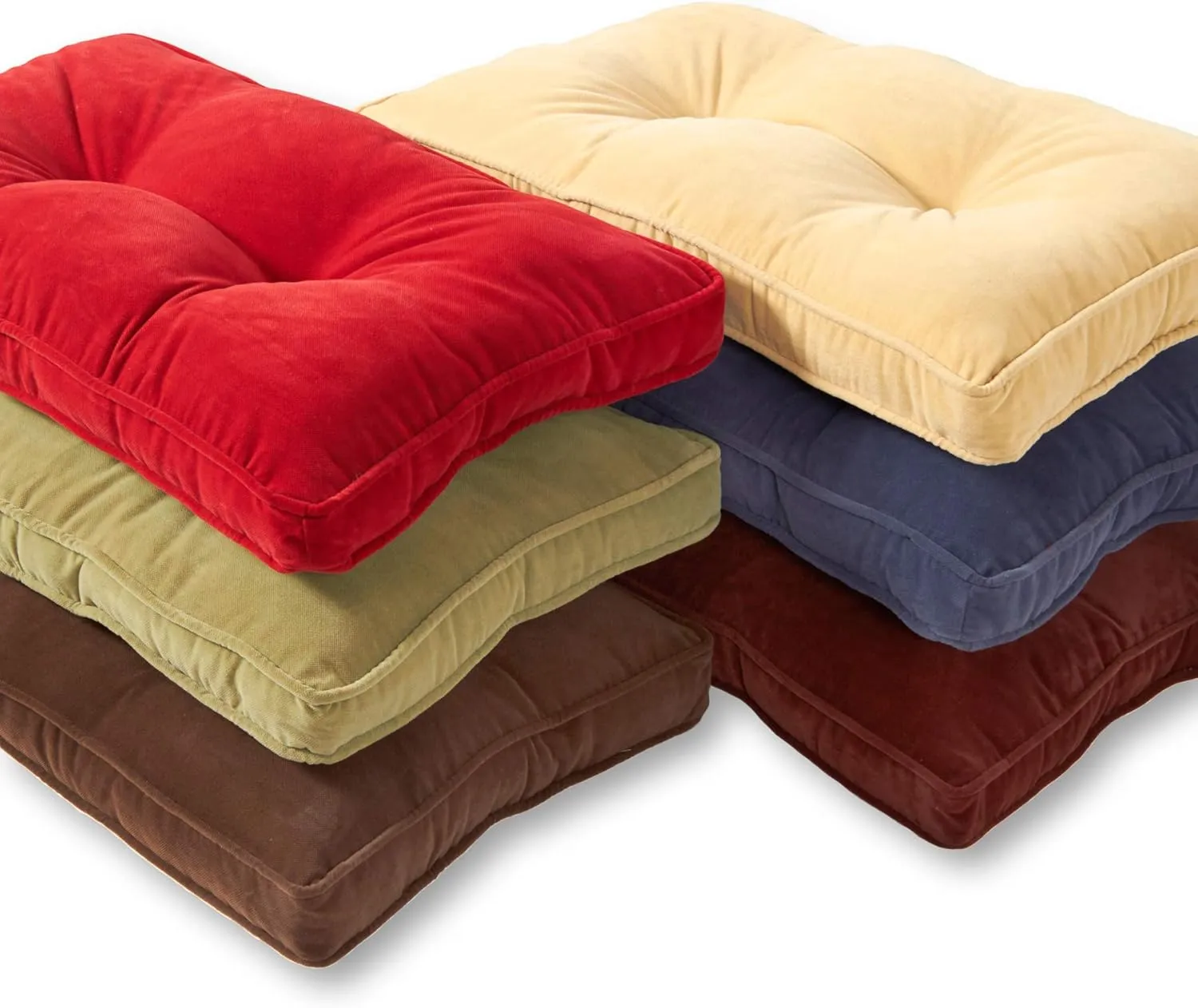 Greendale Home Fashions Hyatt Microfiber 4-Piece Kitchen Nook Cushion Set, Crimson