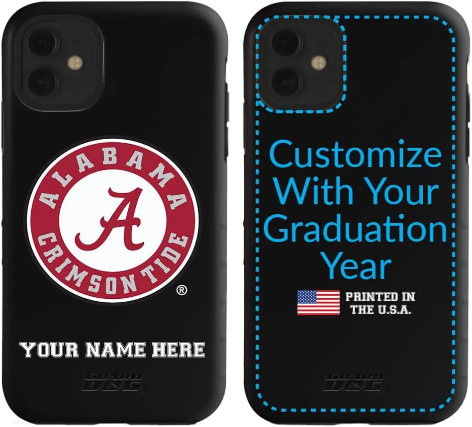 Guard Dog Case Compatible with iPhone 11 - Military Grade - Rugged Two Piece Protection - Collegiate Licensed - Alabama Crimson Tide - Personalized