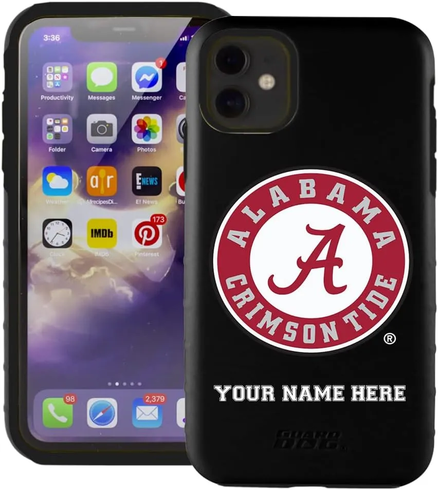 Guard Dog Case Compatible with iPhone 11 - Military Grade - Rugged Two Piece Protection - Collegiate Licensed - Alabama Crimson Tide - Personalized